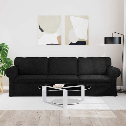 Divano Nero 215 x 82 x 80 cm Tessuto