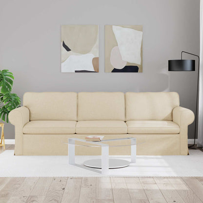 Divano Crema 215 x 82 x 80 cm Tessuto