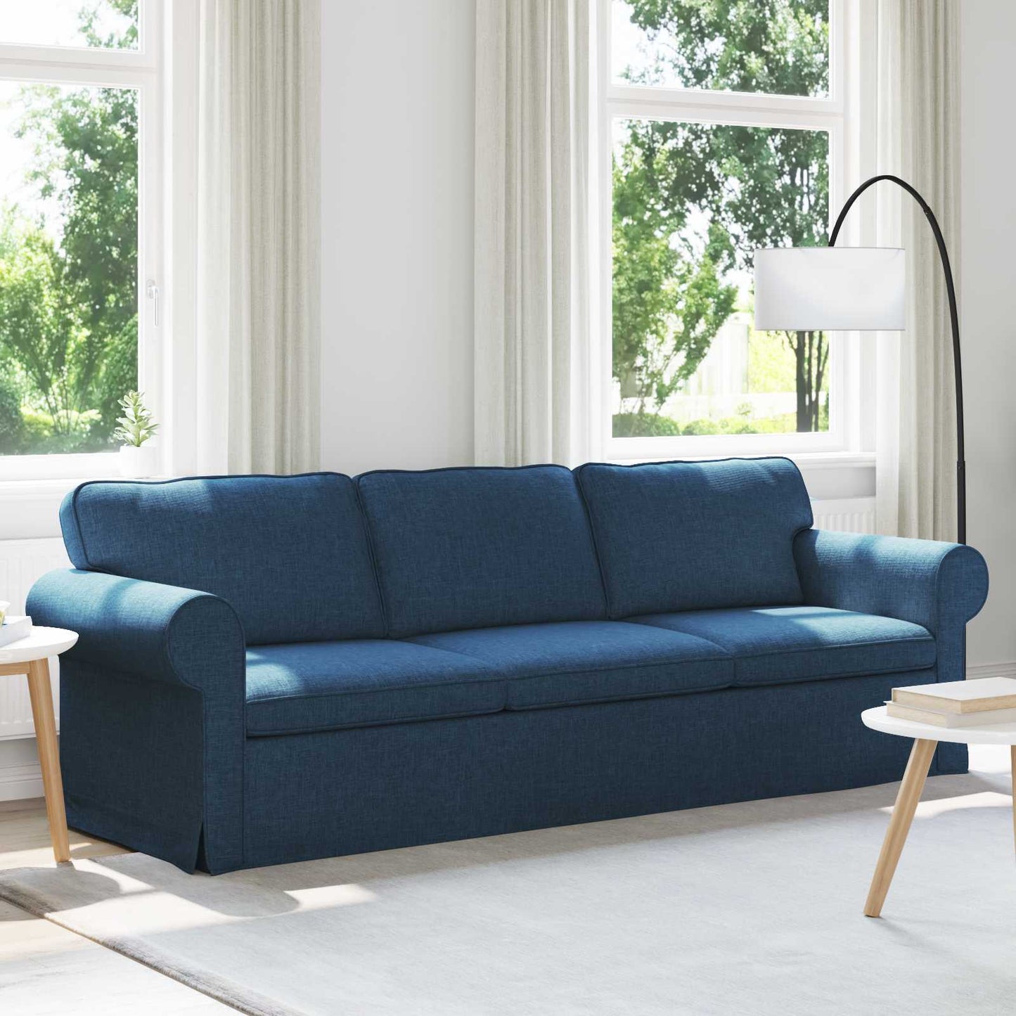 Divano Blu 215 x 82 x 80 cm Tessuto
