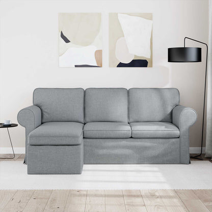 Divano Grigio chiaro 215 x 138 x 80 cm Tessuto