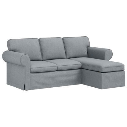 Divano Grigio chiaro 215 x 138 x 80 cm Tessuto