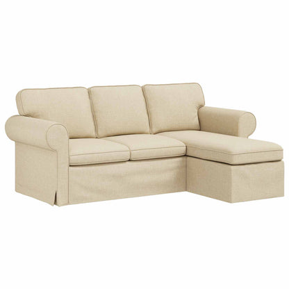 Divano Crema 215 x 138 x 80 cm Tessuto