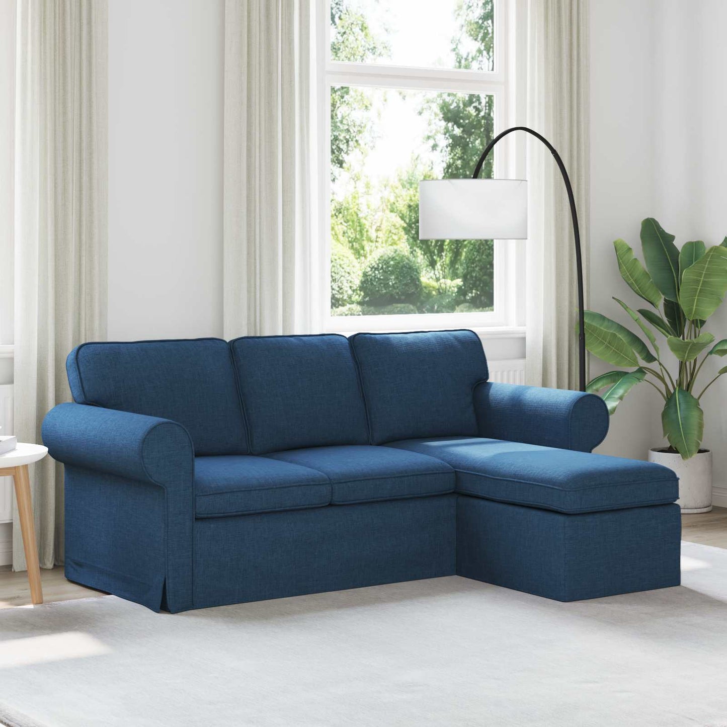 Divano Blu 215 x 138 x 80 cm Tessuto