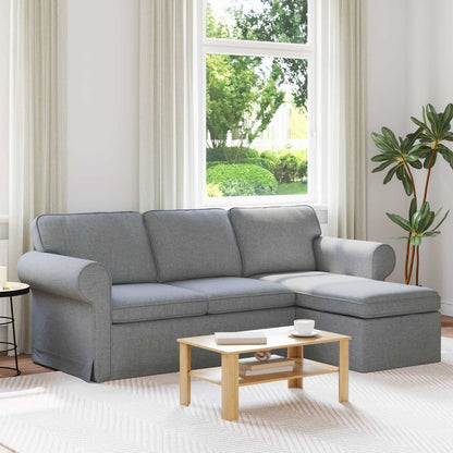 Divano Grigio chiaro 215 x 138 x 80 cm Tessuto