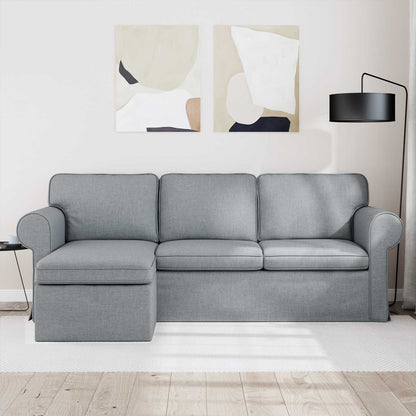 Divano Grigio chiaro 215 x 138 x 80 cm Tessuto