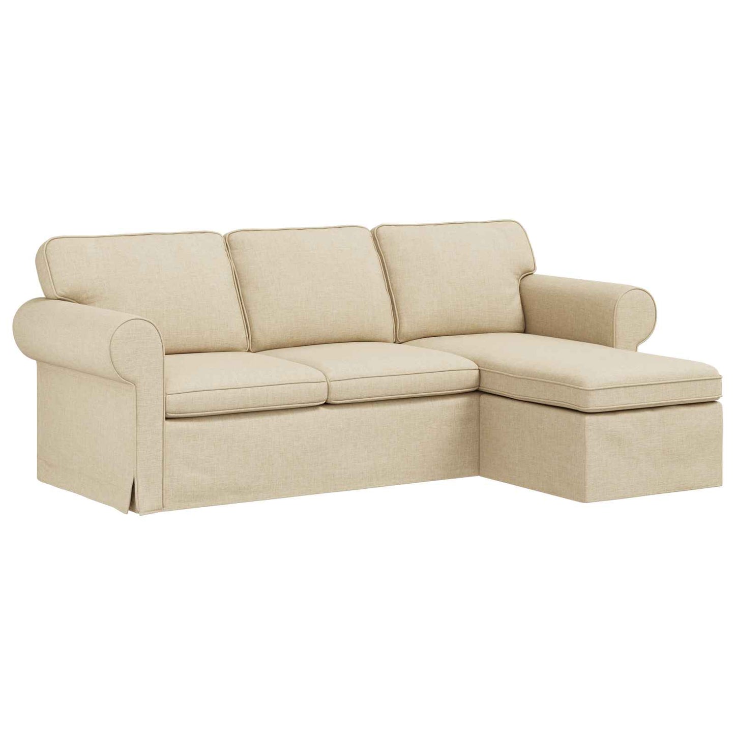 Divano Crema 215 x 138 x 80 cm Tessuto