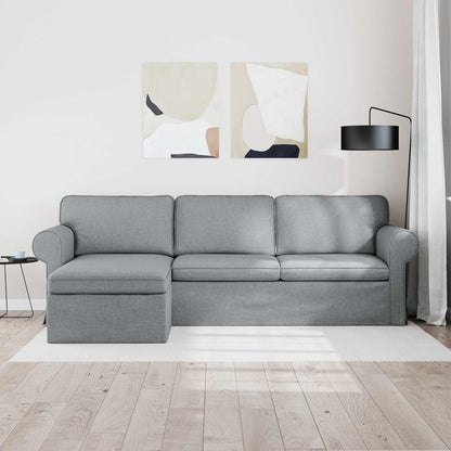 Divano Grigio chiaro 215 x 138 x 80 cm Tessuto