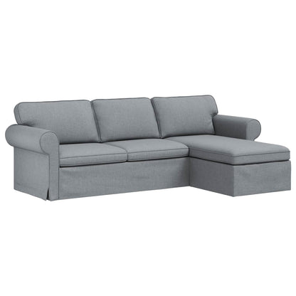 Divano Grigio chiaro 215 x 138 x 80 cm Tessuto