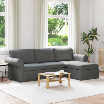 Divano Grigio scuro 215 x 138 x 80 cm Tessuto