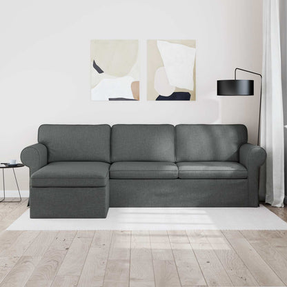 Divano Grigio scuro 215 x 138 x 80 cm Tessuto