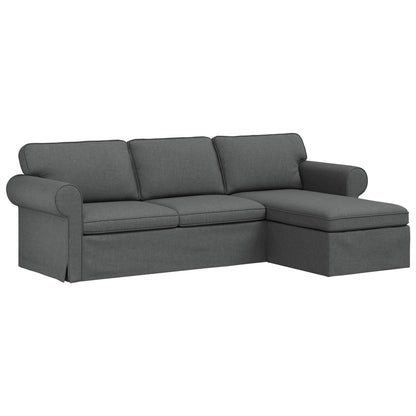 Divano Grigio scuro 215 x 138 x 80 cm Tessuto