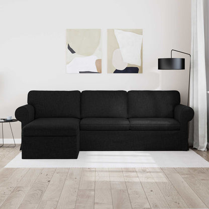 Divano Nero 215 x 138 x 80 cm Tessuto