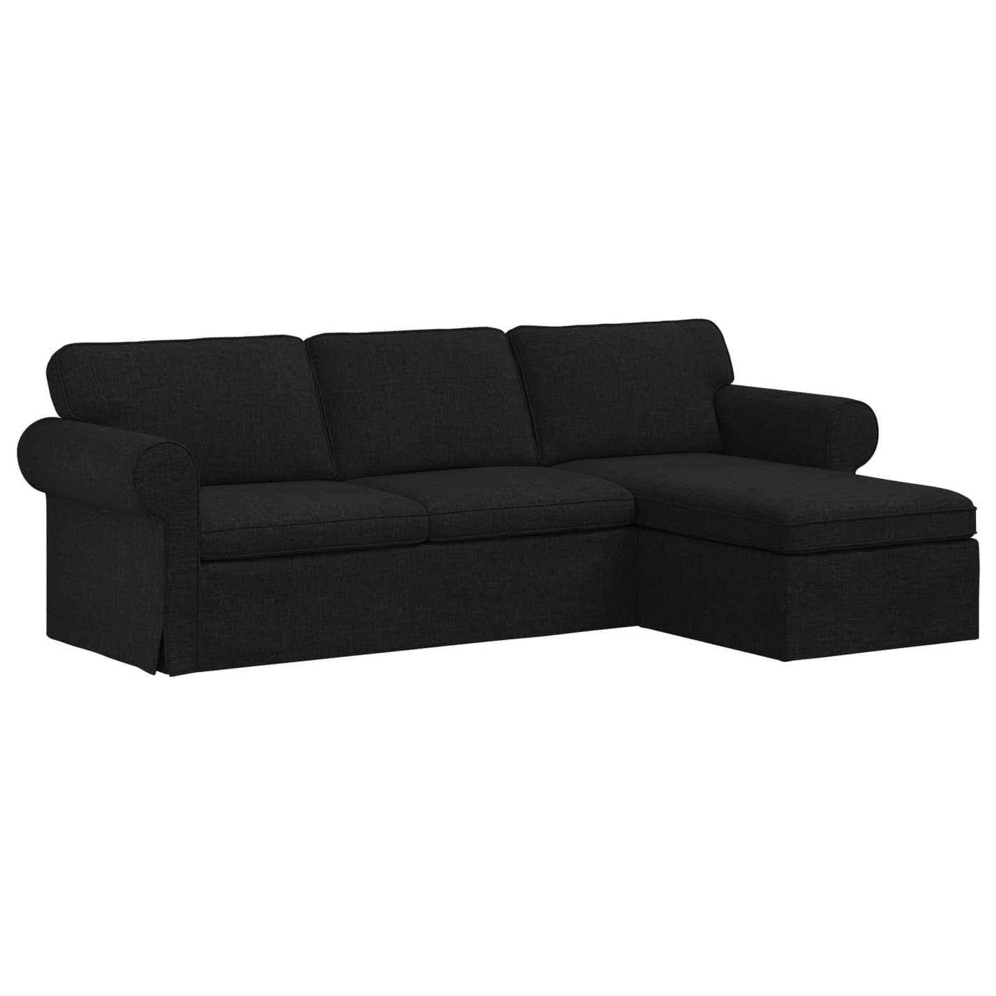 Divano Nero 215 x 138 x 80 cm Tessuto