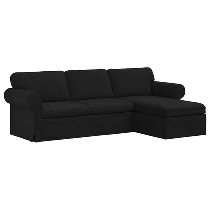 Divano Nero 215 x 138 x 80 cm Tessuto