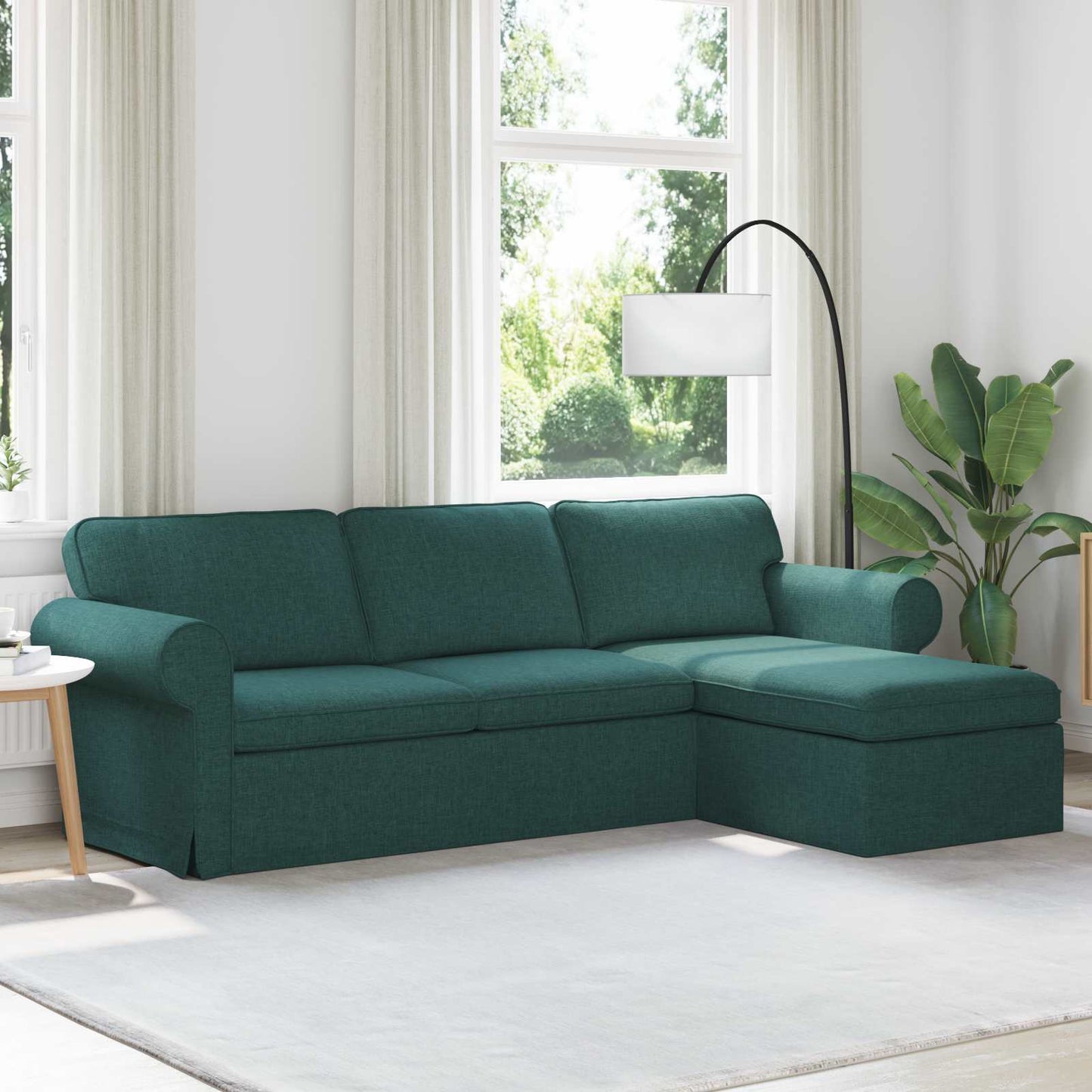 Divano Verde Scuro 215 x 138 x 80 cm Tessuto