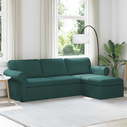 Divano Verde Scuro 215 x 138 x 80 cm Tessuto