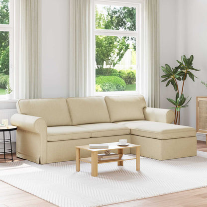 Divano Crema 215 x 138 x 80 cm Tessuto