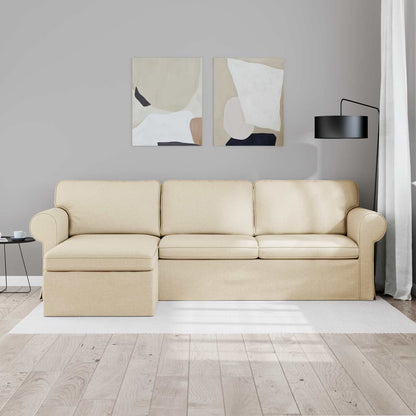 Divano Crema 215 x 138 x 80 cm Tessuto