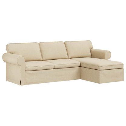 Divano Crema 215 x 138 x 80 cm Tessuto