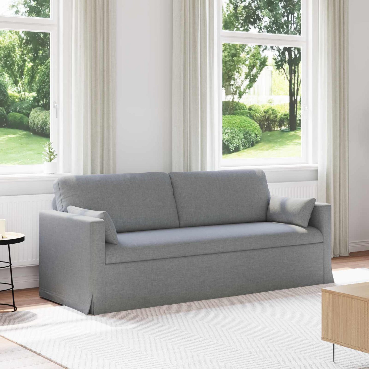 Divano Grigio chiaro 198 x 78 x 80 cm Tessuto