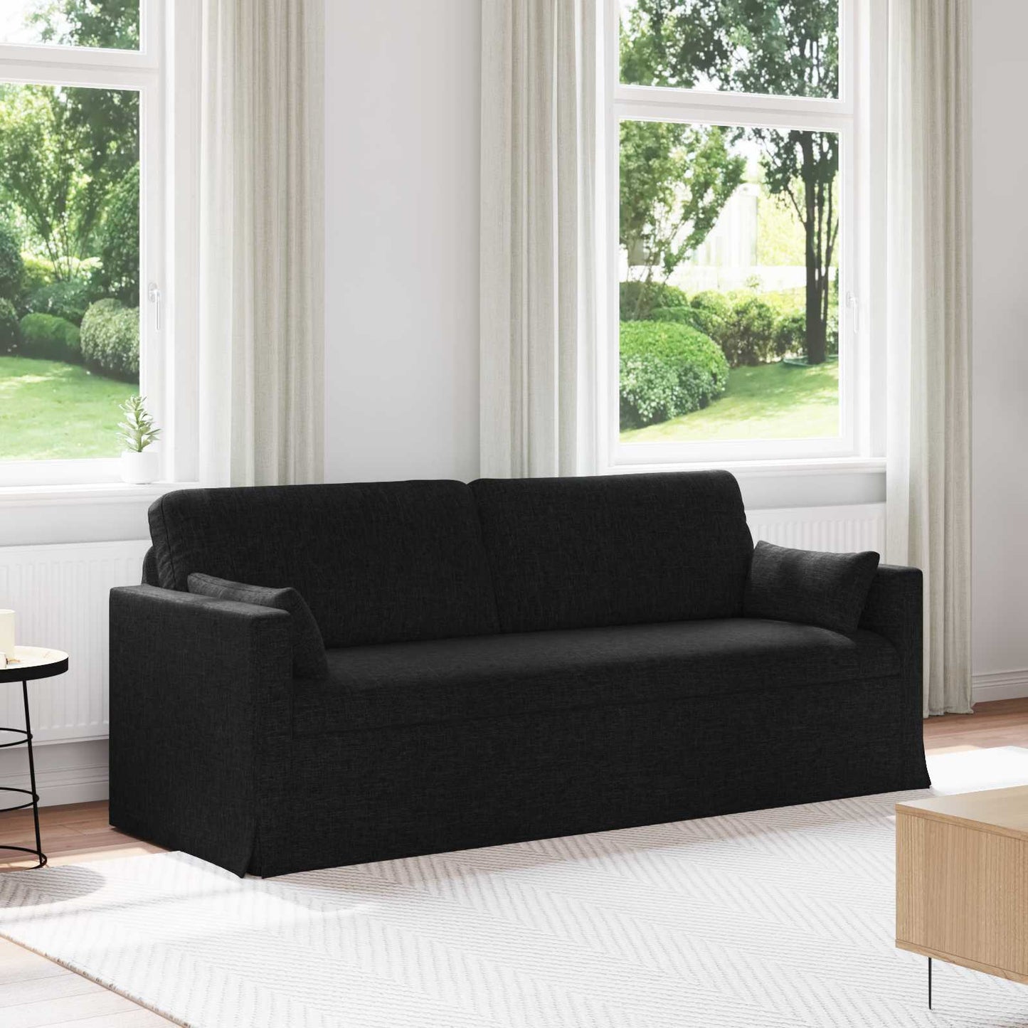 Divano Nero 198 x 78 x 80 cm Tessuto
