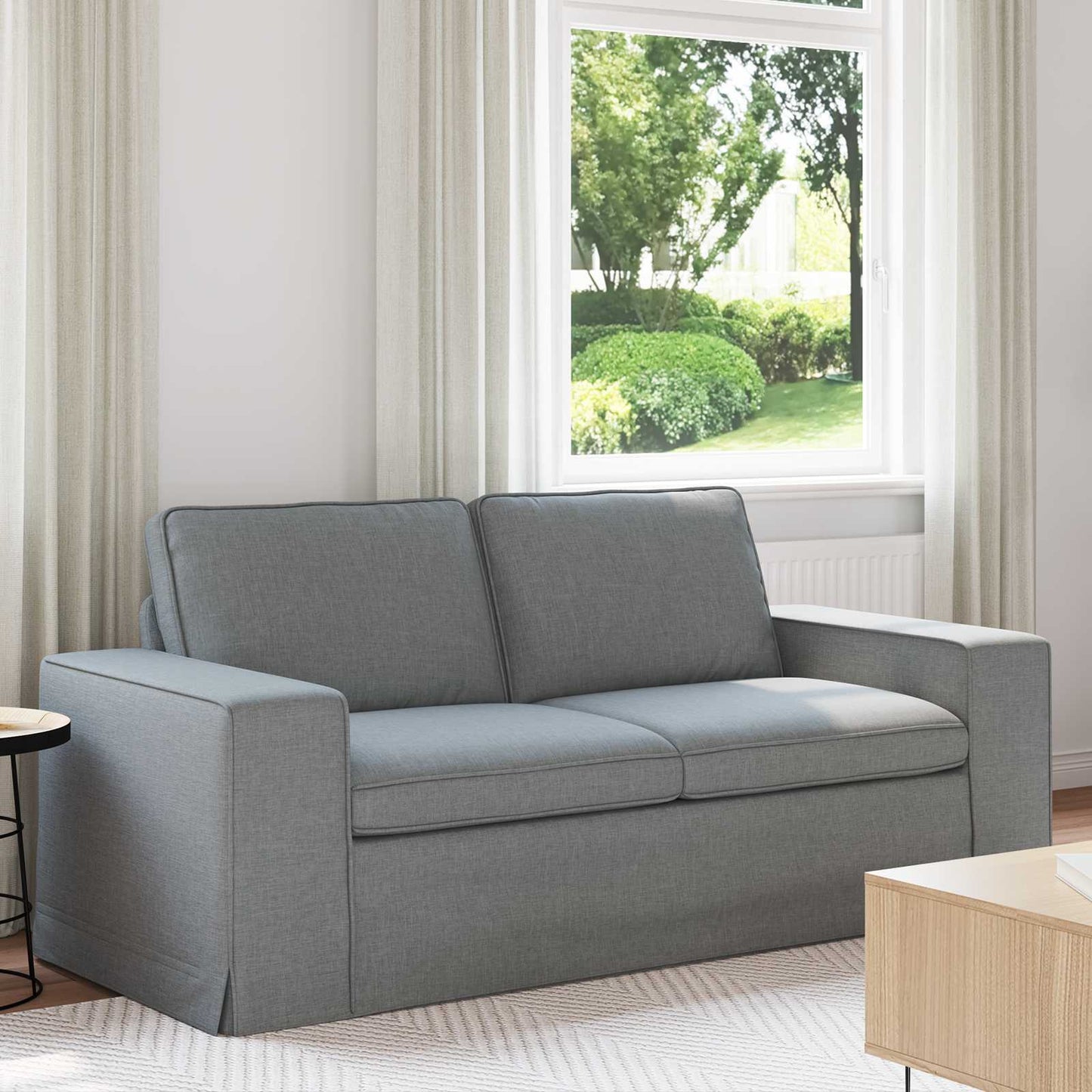 Divano Grigio chiaro 182 x 80 x 82 cm Tessuto