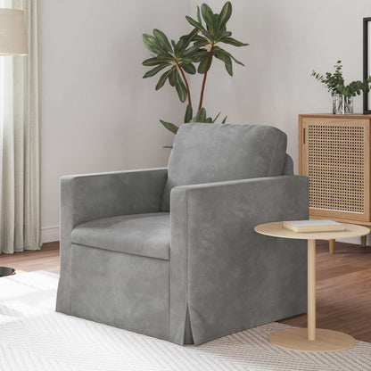 Divano Grigio chiaro 78 x 78 x 80 cm Velluto