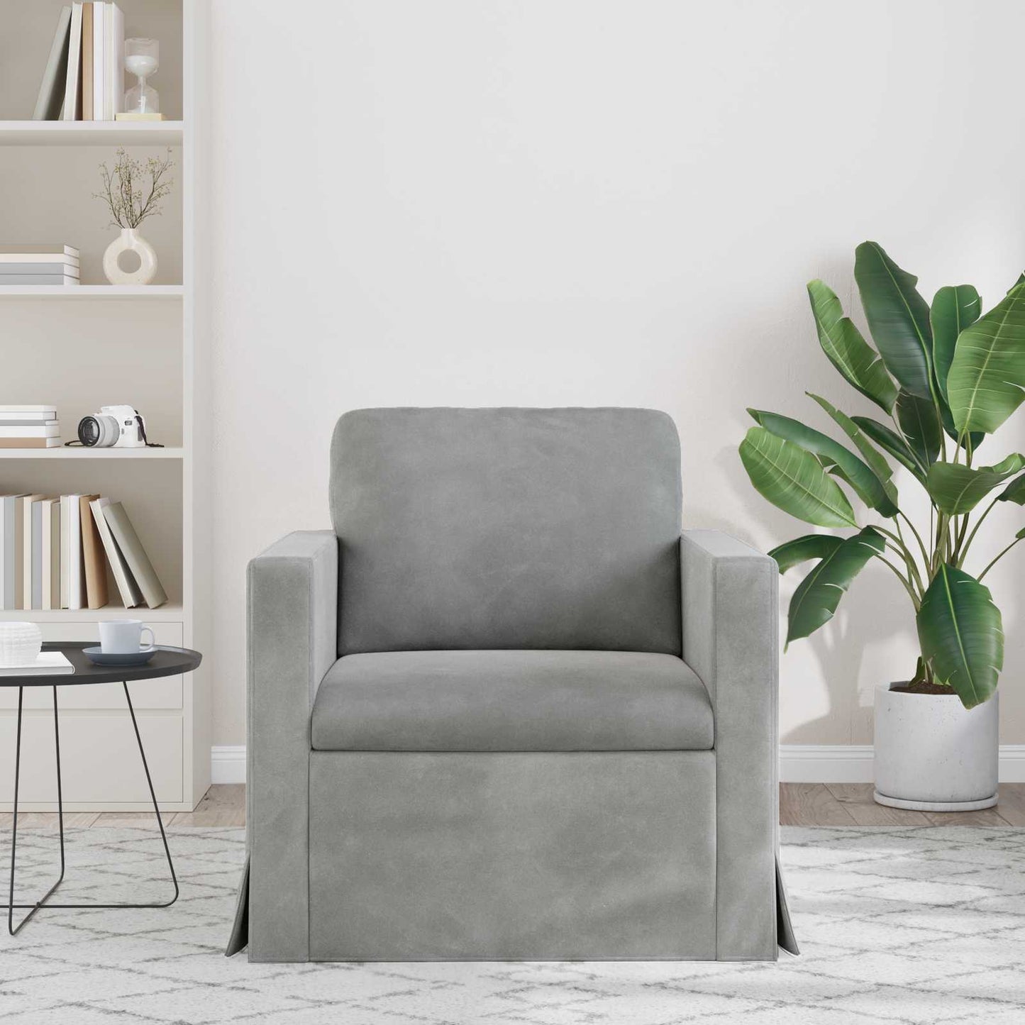 Divano Grigio chiaro 78 x 78 x 80 cm Velluto