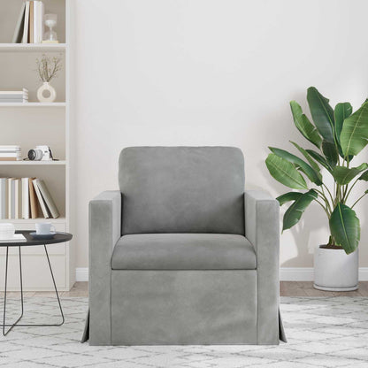 Divano Grigio chiaro 78 x 78 x 80 cm Velluto