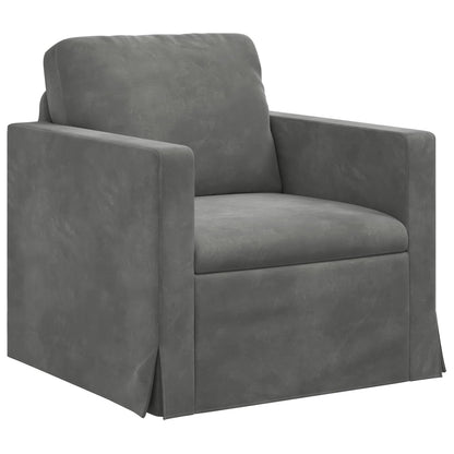 Divano Grigio scuro 78 x 78 x 80 cm Velluto