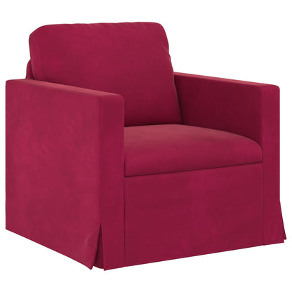 Divano Rosso Vino 78 x 78 x 80 cm Velluto