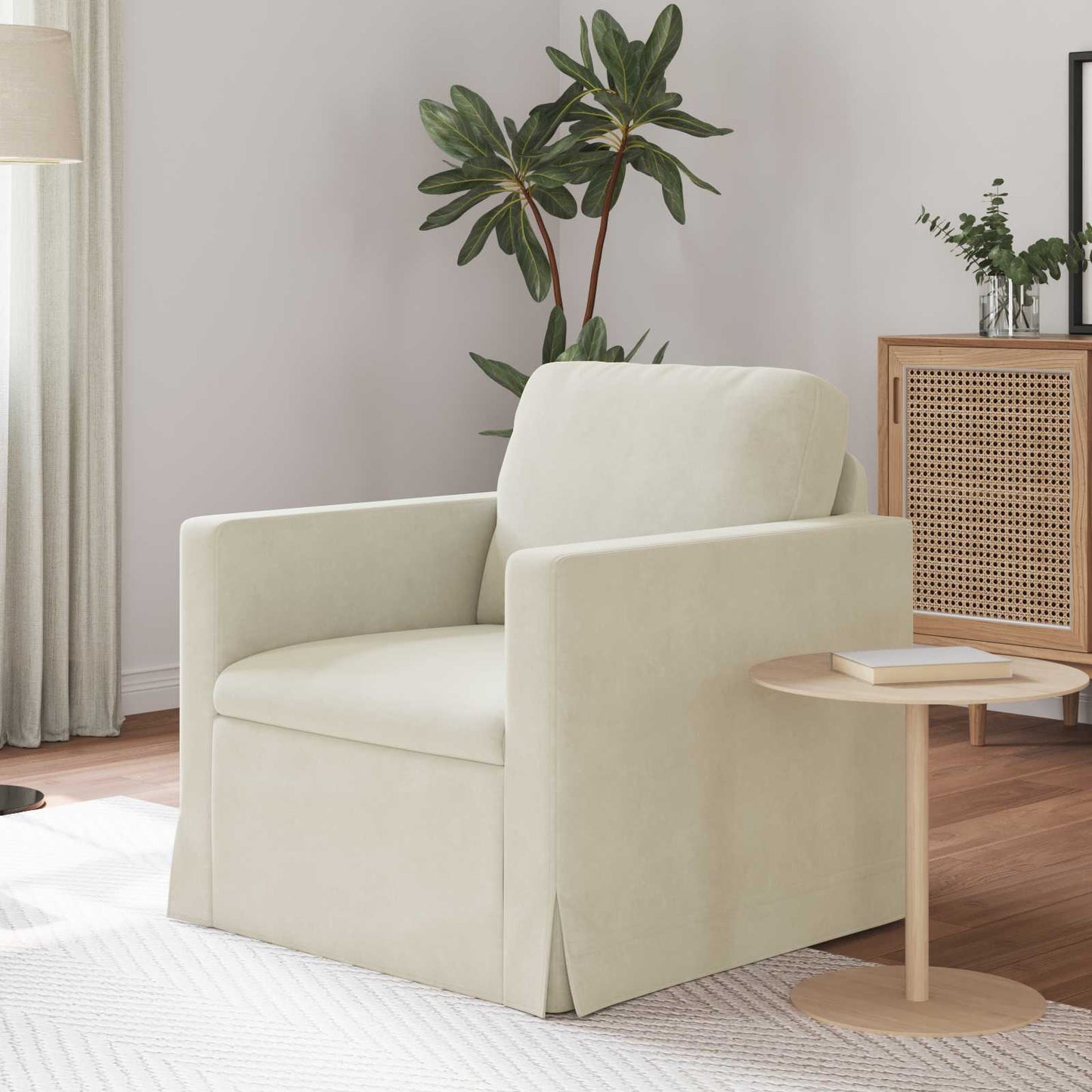 Divano Crema 78 x 78 x 80 cm Velluto