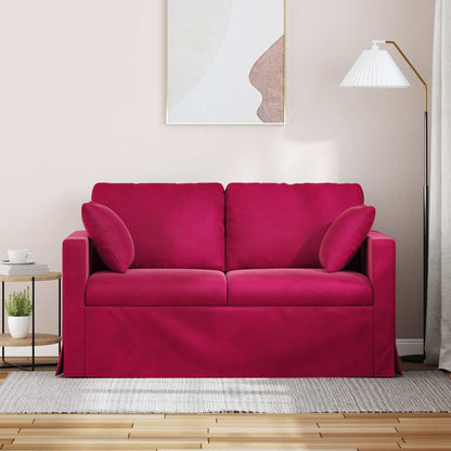 Divano Rosso Vino 138 x 78 x 80 cm Velluto