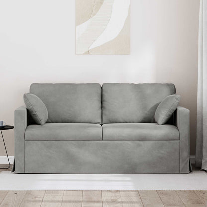 Divano Grigio chiaro 158 x 78 x 80 cm Velluto