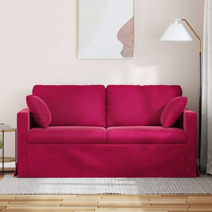 Divano Rosso Vino 158 x 78 x 80 cm Velluto