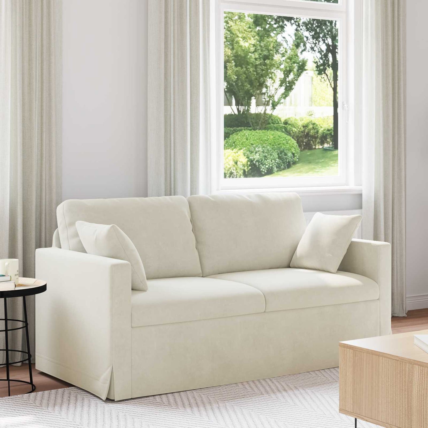 Divano Crema 158 x 78 x 80 cm Velluto