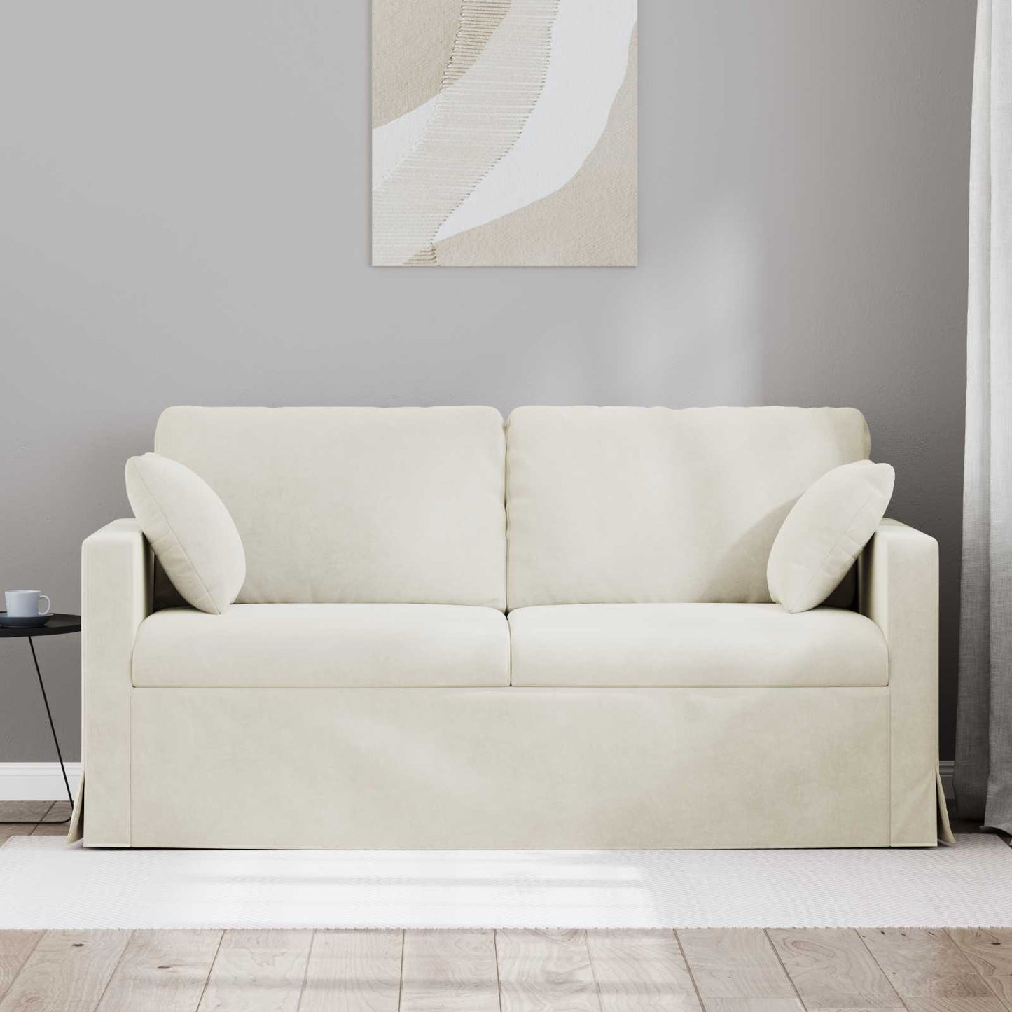 Divano Crema 158 x 78 x 80 cm Velluto
