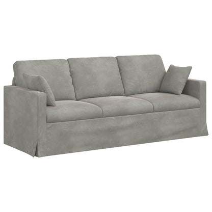 Divano Grigio chiaro 198 x 78 x 80 cm Velluto