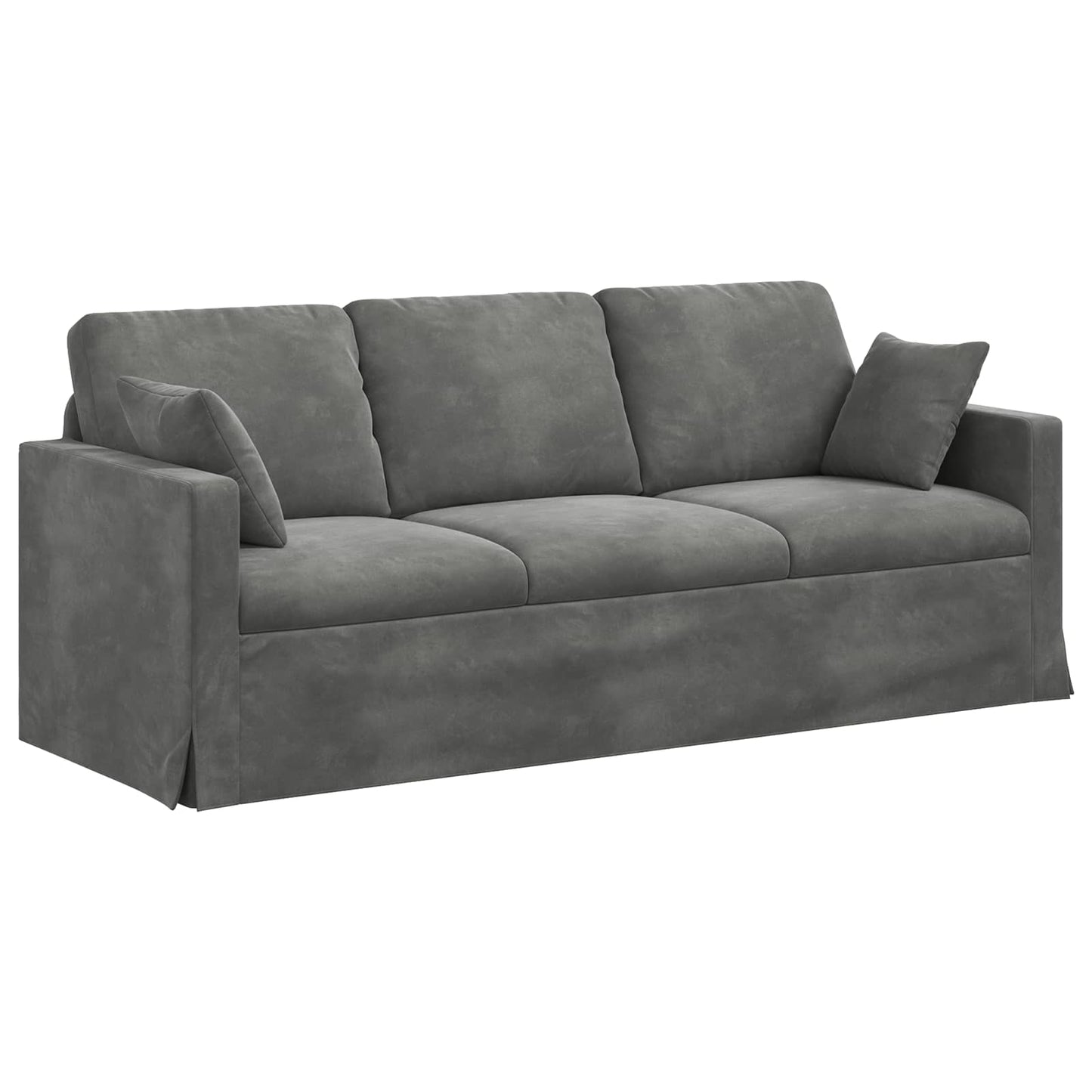 Divano Grigio scuro 198 x 78 x 80 cm Velluto