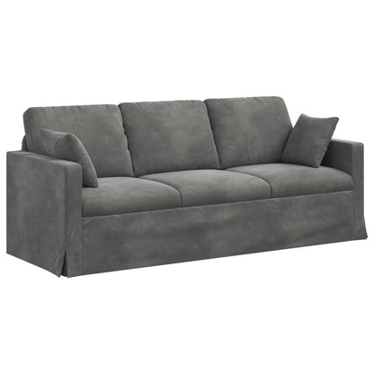 Divano Grigio scuro 198 x 78 x 80 cm Velluto