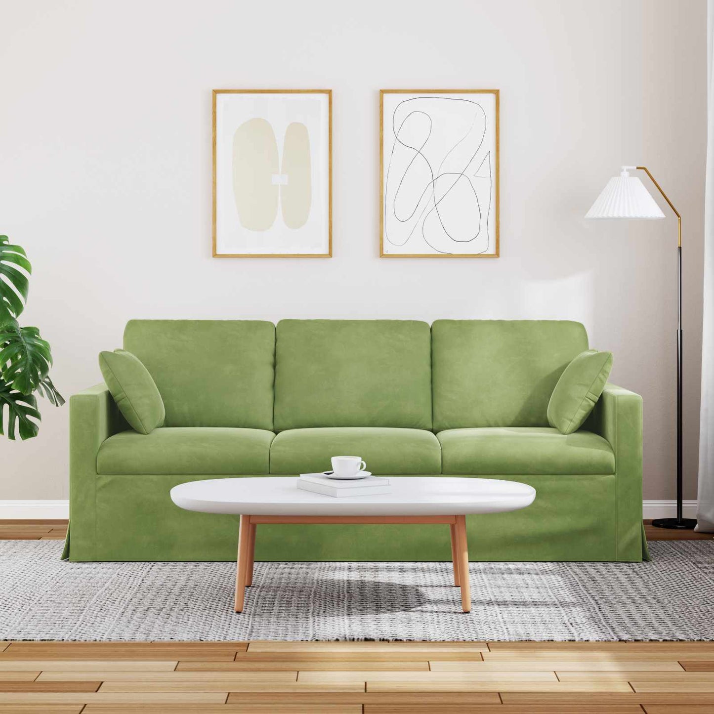 Divano Verde chiaro 198 x 78 x 80 cm Velluto