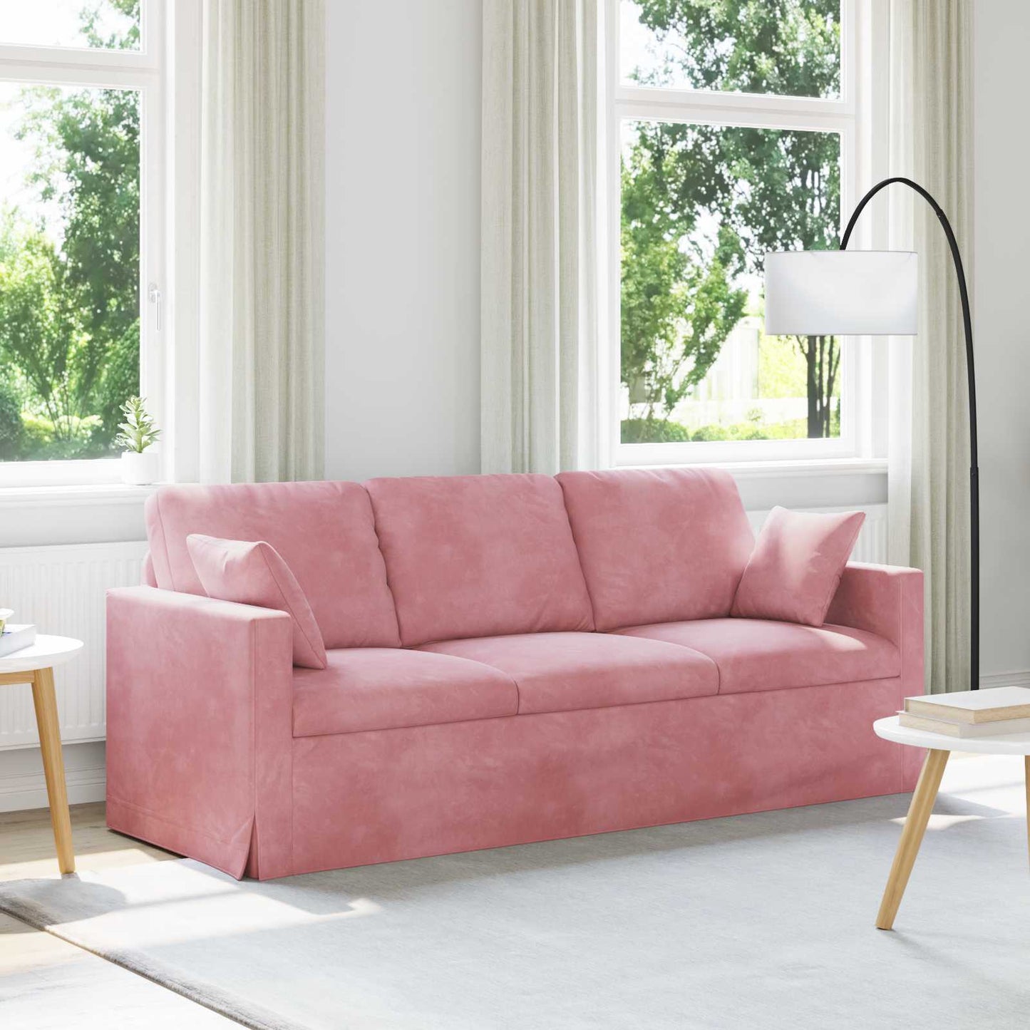 Divano Rosa 198 x 78 x 80 cm Velluto