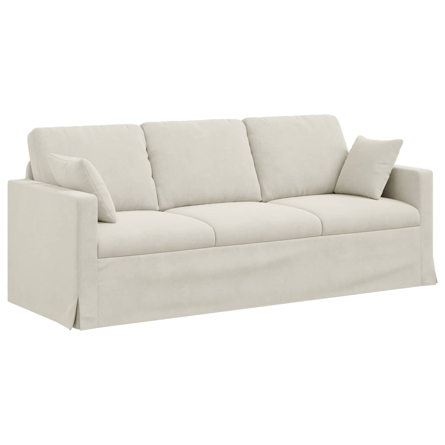 Divano Crema 198 x 78 x 80 cm Velluto