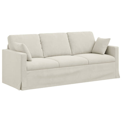 Divano Crema 198 x 78 x 80 cm Velluto