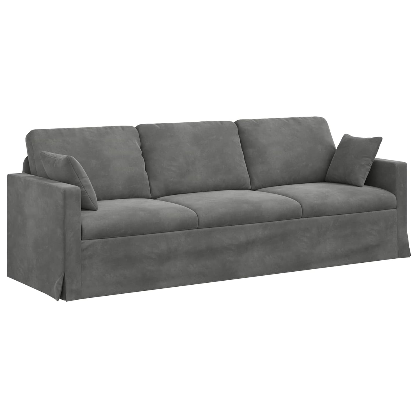 Divano Grigio scuro 228 x 78 x 80 cm Velluto
