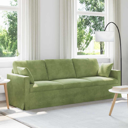 Divano Verde chiaro 228 x 78 x 80 cm Velluto