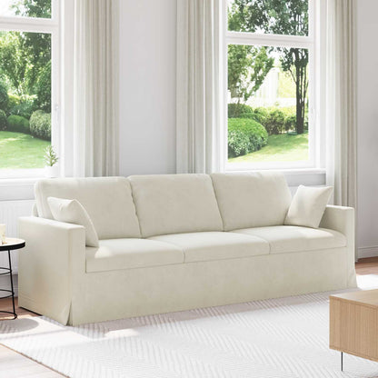 Divano Crema 228 x 78 x 80 cm Velluto