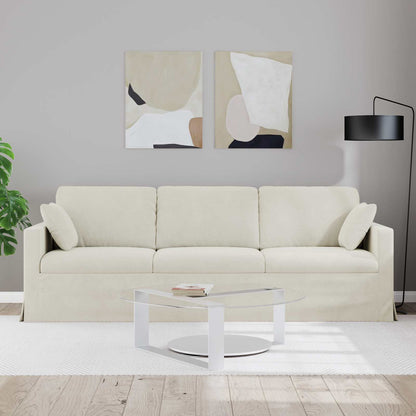 Divano Crema 228 x 78 x 80 cm Velluto