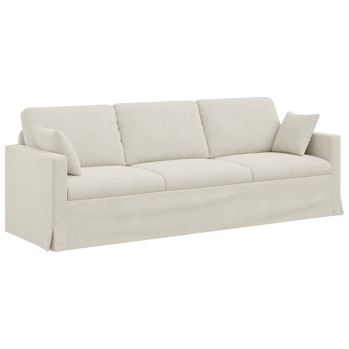 Divano Crema 228 x 78 x 80 cm Velluto