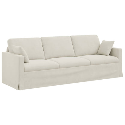 Divano Crema 228 x 78 x 80 cm Velluto